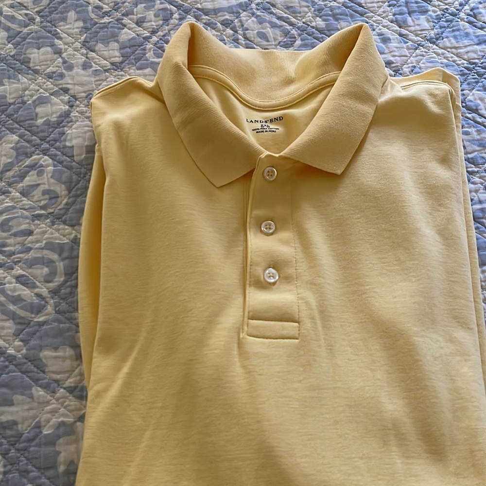 Land’s end yellow polo shirt long sleeves nwt